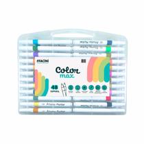 Kit Conjunto 48 Canetas Escolar Hidrografica Permanente Color Max