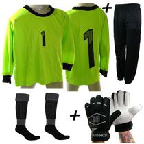 Kit Conjunto 4x1 Calca Goleiro fair vrd Infantil - Playfair
