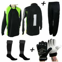 Kit Conjunto 4x1 Calca Goleiro pto/vrd Infantil - TRB