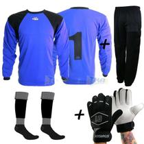 Kit Conjunto 4x1 Goleiro Calca azul Infantil - Lince