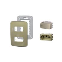 Kit Conjunto 4x2 Tomada 10A Interruptor Bipo Miluz Schneider Kit Conjunto 4x2 Tomada 10A Interruptor Bipo Miluz Schneider