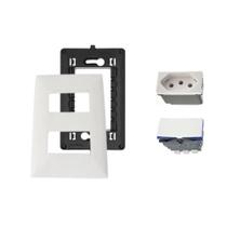Kit Conjunto 4x2 Tomada 10A Interruptor Paralelo Pial Plus+ Kit Conjunto 4x2 Tomada 10A Interruptor Paralelo Pial Plus+