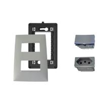 Kit Conjunto 4x2 Tomada 10A Interruptor Paralelo Pial Plus+