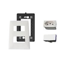 Kit Conjunto 4x2 Tomada 10A Interruptor Simples Pial Plus+ Kit Conjunto 4x2 Tomada 10A Interruptor Simples Pial Plus+