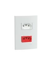 Kit Conjunto 4x2 Tomada Dupla 10A Branco Brilhante 20A VM Lunare Up Decor Schneider