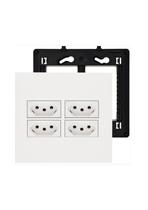 Kit Conjunto 4x4 Tomada Quadrupla 10A Pial Plus+(mais)