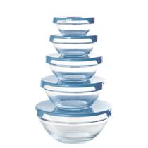 Kit Conjunto 5 Potes de Vidro Redondo com Tampa e Trava Organização para Cozinha Cores Sortidas Kit Conjunto 5 Potes de Vidro Redondo com Tampa e Trava Organização para Cozinha Cores Sortidas