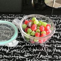 Kit Conjunto 5 Potes Vidro Hermético Tampa Plástico Marmita Mantimentos 400ml