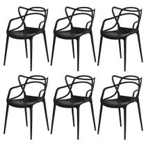 Kit Conjunto 6 Cadeiras Banco Para Mesa De Jantar Restaurante Varanda Jardim Preta Allegra Master Empilhável Moderna Kit Conjunto 6 Cadeiras Banco Para Mesa De Jantar Restaurante Varanda Jardim Preta Allegra Master Empilhável Moderna