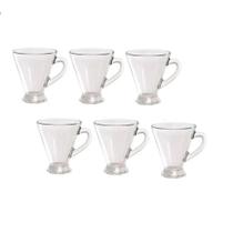 Kit conjunto 6 caneca conica xicara de vidro para fe cha capuppucino cafe expresso mini 110ml - GIMP Kit conjunto 6 caneca conica xicara de vidro para fe cha capuppucino cafe expresso mini 110ml - GIMP