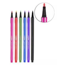 Kit conjunto 6 canetas hidrográficas drawing line coloridas