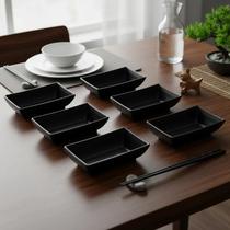 Kit Conjunto 6 Molheiras Para Shoyu Retangulares Em Melamina Culinária Japonesa Chinesa Asiática Kit Conjunto 6 Molheiras Para Shoyu Retangulares Em Melamina Culinária Japonesa Chinesa Asiática