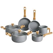 Kit Conjunto 6 Panelas de Indução Jogo Pratic Cook Grafito Mimo Stylo