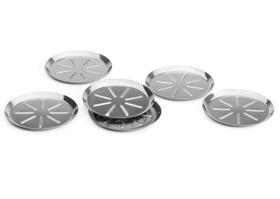 Kit Conjunto 6 Porta Copos De Aço Inox Mesa Descanso Para Copo Bar Não Marca Mesa Móveis Alto Padrão Qualidade Forma Inox