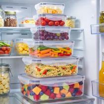 Kit Conjunto 6 Potes Herméticos Geladeira Marmita Tampa Click Vedação Silicone Borracha