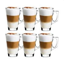 Kit Conjunto 6 Xícaras Caneca Capuccino Chocolate Café 235ml