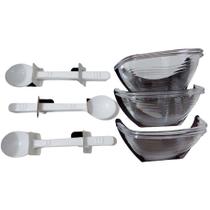 Kit Conjunto Acrílico 12 Peças Potes+Colher Sobremesa Jogo Cumbuca Kit Conjunto Acrílico 12 Peças Potes+Colher Sobremesa Jogo Cumbuca