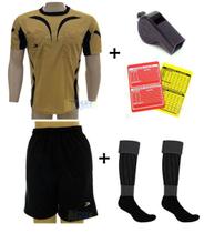 Kit Conjunto Arbitro Juiz Ouro 7x1 completo tam: p-m-g - Placar Kit Conjunto Arbitro Juiz Ouro 7x1 completo tam: p-m-g - Placar