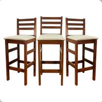 Kit Conjunto Banquetas Alta Estofada com Encosto Madeira Maciça de Eucalipto Tecido Linho Cozinha Bancada Americana Churrasco Gourmet Bistrô 2 3 ou 4 Kit Conjunto Banquetas Alta Estofada com Encosto Madeira Maciça de Eucalipto Tecido Linho Cozinha Bancada Americana Churrasco Gourmet Bistrô 2 3 ou 4