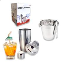 Kit Conjunto Bar Caipirinha Drink Coquetel - 3 Peças Inox