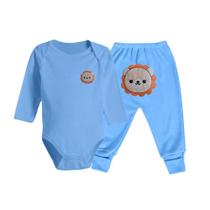 Kit Conjunto Bebê 2 Peças Body Longo e Mijão Bumbum Bordado