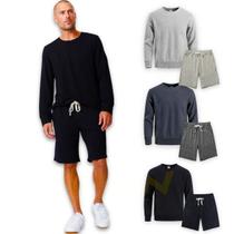 Kit Conjunto Blusa MOLETOM CARECA + Bermuda Short Academia Frio MASCULINO 528