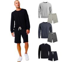 Kit Conjunto Blusa MOLETOM CARECA + Bermuda Short Frio Academia MASCULINO 530 Kit Conjunto Blusa MOLETOM CARECA + Bermuda Short Frio Academia MASCULINO 530
