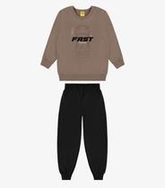 Kit Conjunto Blusão Com Calça Rovi Kids Marrom
