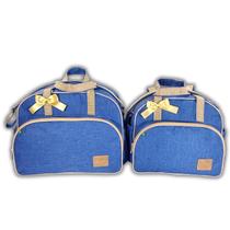 Kit Conjunto Bolsas Maternidade Bebe Menina Menino Enxoval Com Laço e Trocador - 4 Peças - Linha Clean