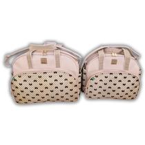 Kit Conjunto Bolsas Maternidade Bebe Menina Menino Enxoval e Trocador - 4 Peças - Linha Flocada