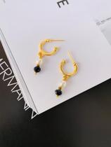 Kit Conjunto Brinco e Pulseira de pérolas e cristal Banhado