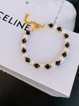 Kit Conjunto Brinco e Pulseira de pérolas e cristal Banhado