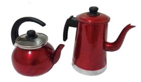 Kit Conjunto Bule 1.7L E Chaleira 1.6L Vermelho Belmar