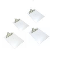 Kit Conjunto C/ 4 Prancheta Acrilica A4 Garra Aço Cristal