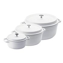 Kit Conjunto Caçarola Hercules Revestimento Ceramico Indução Branca 3L + 4,3L + 6,8L Kit Conjunto Caçarola Hercules Revestimento Ceramico Indução Branca 3L + 4,3L + 6,8L