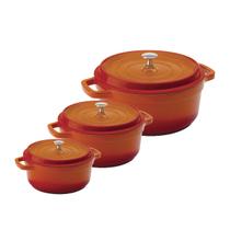 Kit Conjunto Caçarola Hercules Revestimento Ceramico Indução Laranja 3L + 4,3L + 6,8L Kit Conjunto Caçarola Hercules Revestimento Ceramico Indução Laranja 3L + 4,3L + 6,8L