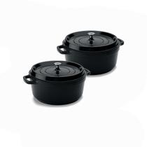 Kit Conjunto Caçarola Hercules Revestimento Ceramico Indução Preto 2,4L + 2,4L Kit Conjunto Caçarola Hercules Revestimento Ceramico Indução Preto 2,4L + 2,4L