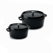 Kit Conjunto Caçarola Hercules Revestimento Ceramico Indução Preto 2,4L + 4,3L