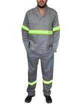 Kit Conjunto Calça E Jaleco Manga Longa + Faixa Refletiva