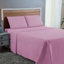 Kit Conjunto Cama Casal Algodão 300 Fios 4 Peças com Elástico e Fronhas