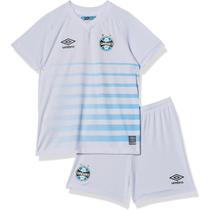 Kit Conjunto Camisa Short Infantil Grêmio 2021 Branco