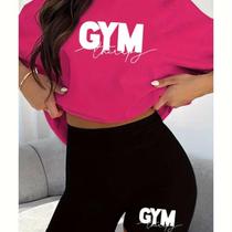 Kit Conjunto Camiseta Shorts Feminino Gym Academia Treino Leve Blusinha e Short Kit Conjunto Camiseta Shorts Feminino Gym Academia Treino Leve Blusinha e Short