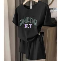 Kit Conjunto Camiseta Shorts Feminino Manhattan New York Academia Treino Leve Blusinha e Short Kit Conjunto Camiseta Shorts Feminino Manhattan New York Academia Treino Leve Blusinha e Short