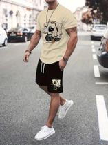 Kit Conjunto Camiseta Unisexx Cartas + Short Moletom