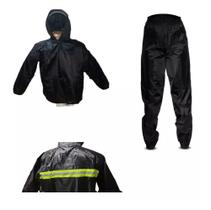 Kit Conjunto Capa de Chuva Para Motoboy Resistente C/ Capuz Motoqueiro
