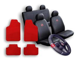 kit conjunto capa para banco pedaleira tapete + capa de volante fiat fiorino 2008