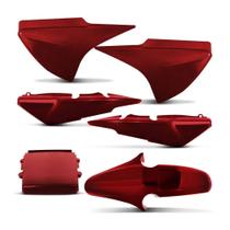 Kit Conjunto Carenagem de Plástico 3 Peças Titan 150 2006 a 2008 Job 2007 Vermelho Guarau Pro Tork 003-5002