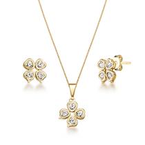 Kit Conjunto Colar Brinco Pingente Joias Folheada a Ouro 18k Kit Conjunto Colar Brinco Pingente Joias Folheada a Ouro 18k