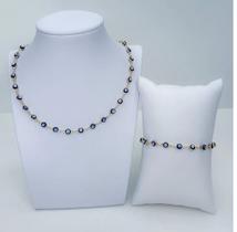 Kit Conjunto Colar Choker e Pulseira Olho grego Azul Dourado e Prata Folheado Gargantilha Prateado Proteção Amuleto Kit Conjunto Colar Choker e Pulseira Olho grego Azul Dourado e Prata Folheado Gargantilha Prateado Proteção Amuleto