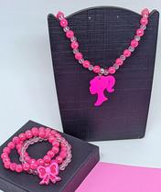 Kit Conjunto Colar e Pulseiras Infantil Miçangas Coloridas Personagens Disney 3D Barbie Wandinha Unicórnio Meninas Kit Conjunto Colar e Pulseiras Infantil Miçangas Coloridas Personagens Disney 3D Barbie Wandinha Unicórnio Meninas